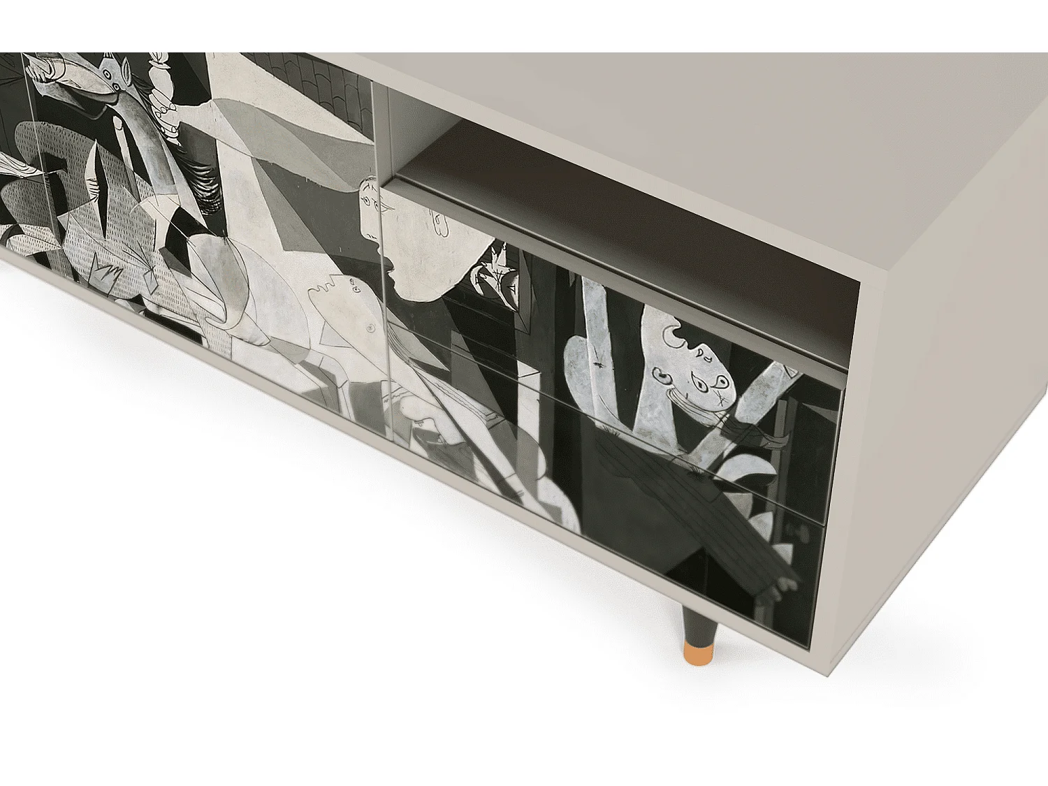 Meuble TV - 125х56х41 cm - T7 - Guernica by Picasso, Sable