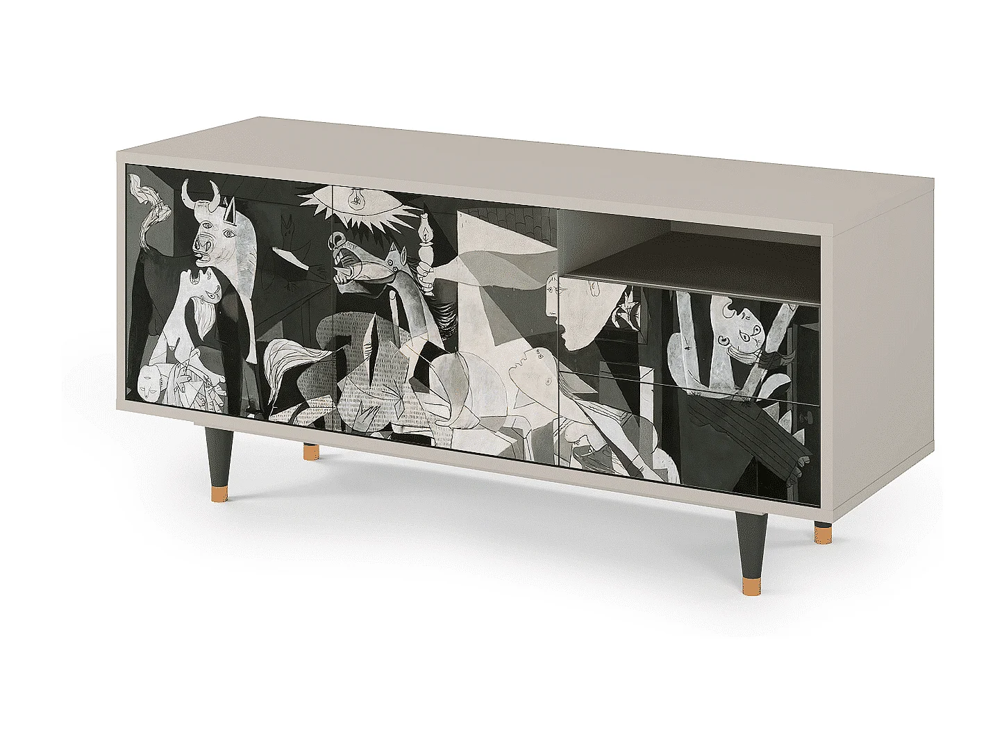 TV-Möbel - 125х56х41 cm - T7 - Guernica by Picasso, Sand