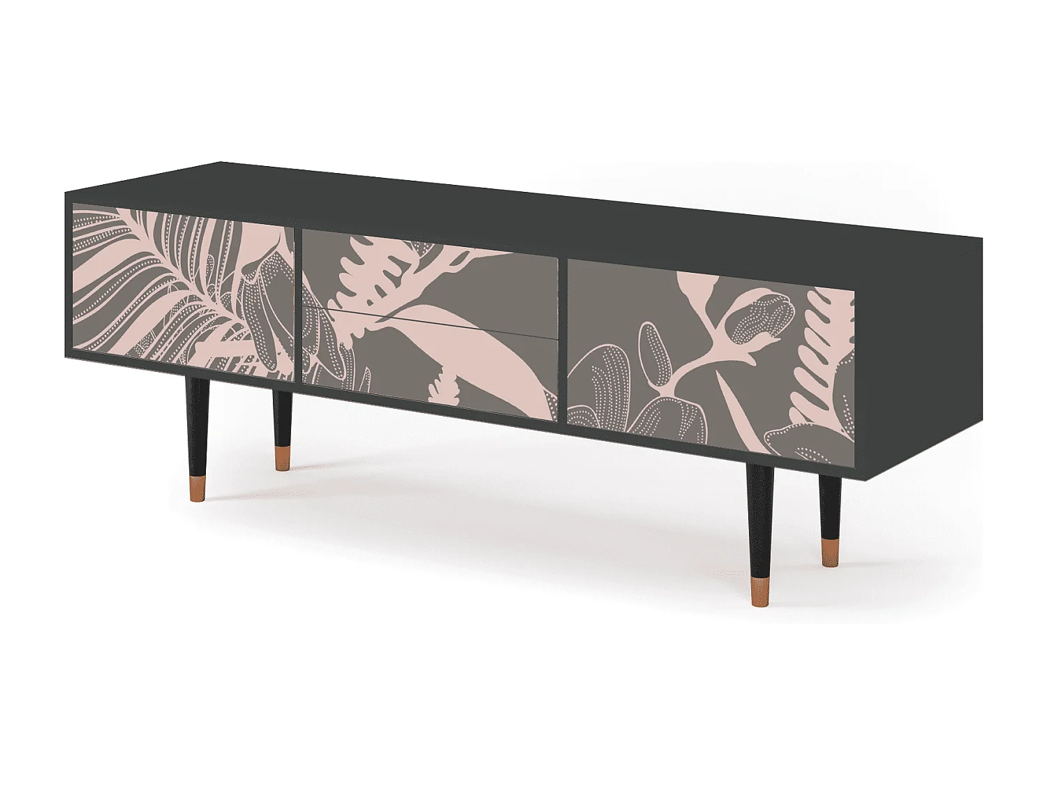 TV-Möbel - 170х59х48 cm - T4 - Issabelline Flower, Anthrazit