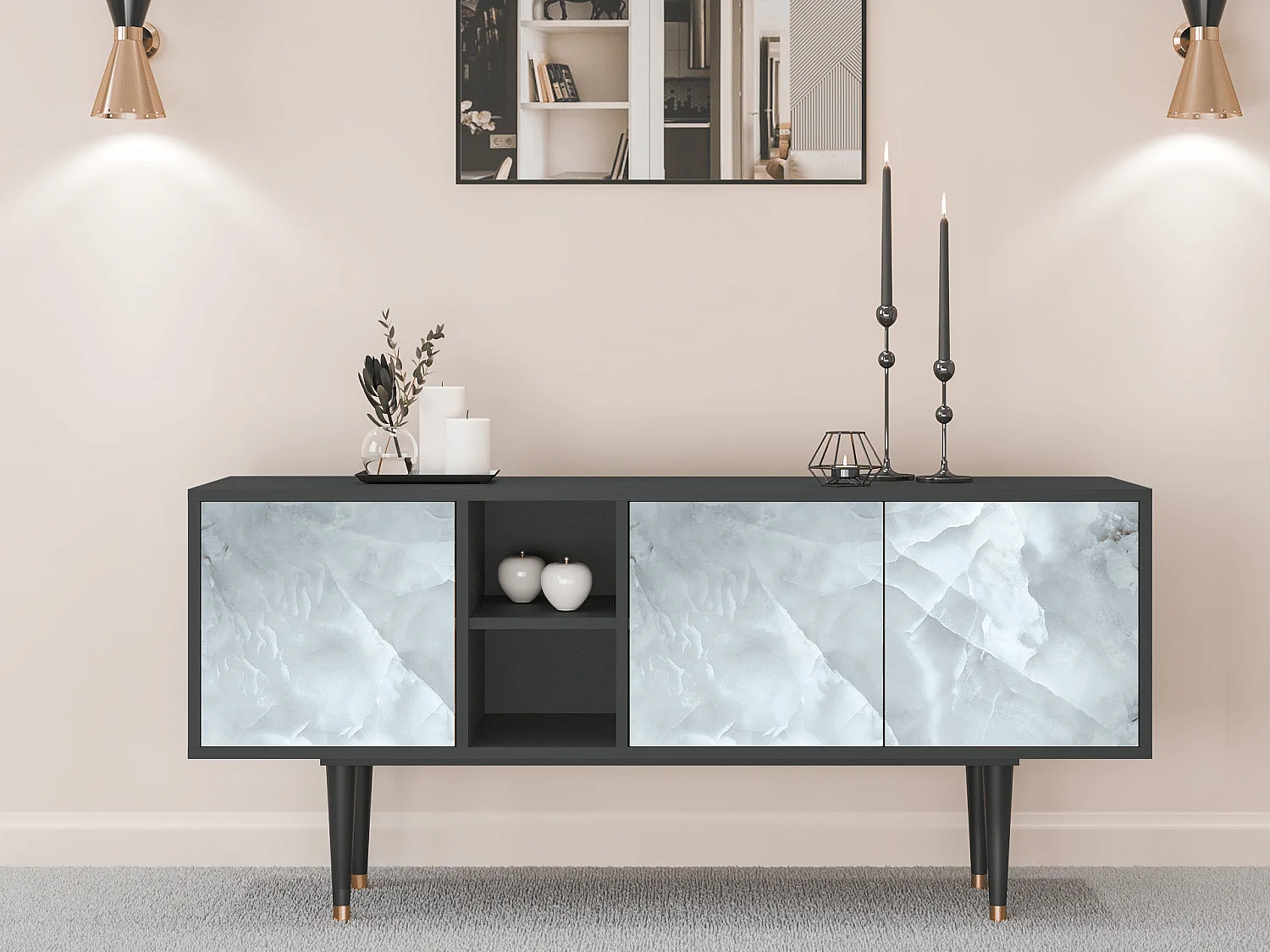 Meuble TV - 150х69х41 cm - T5 - The Onyx, Anthracite