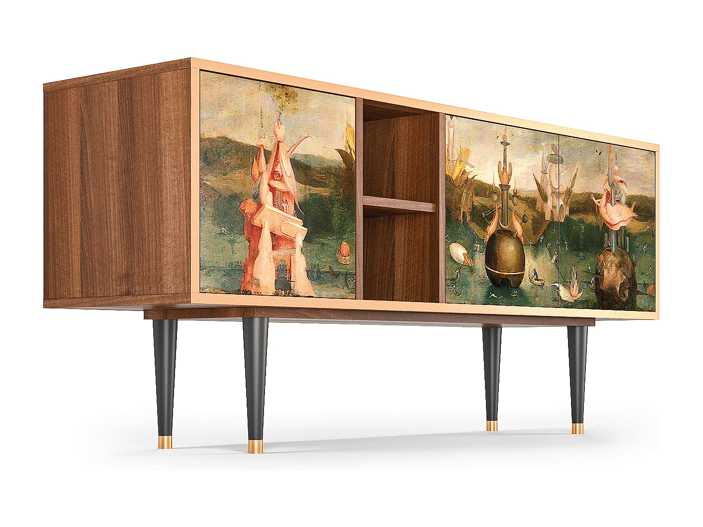 Meuble TV - 150х69х41 cm - T5 - Garden of Delights , Noyer