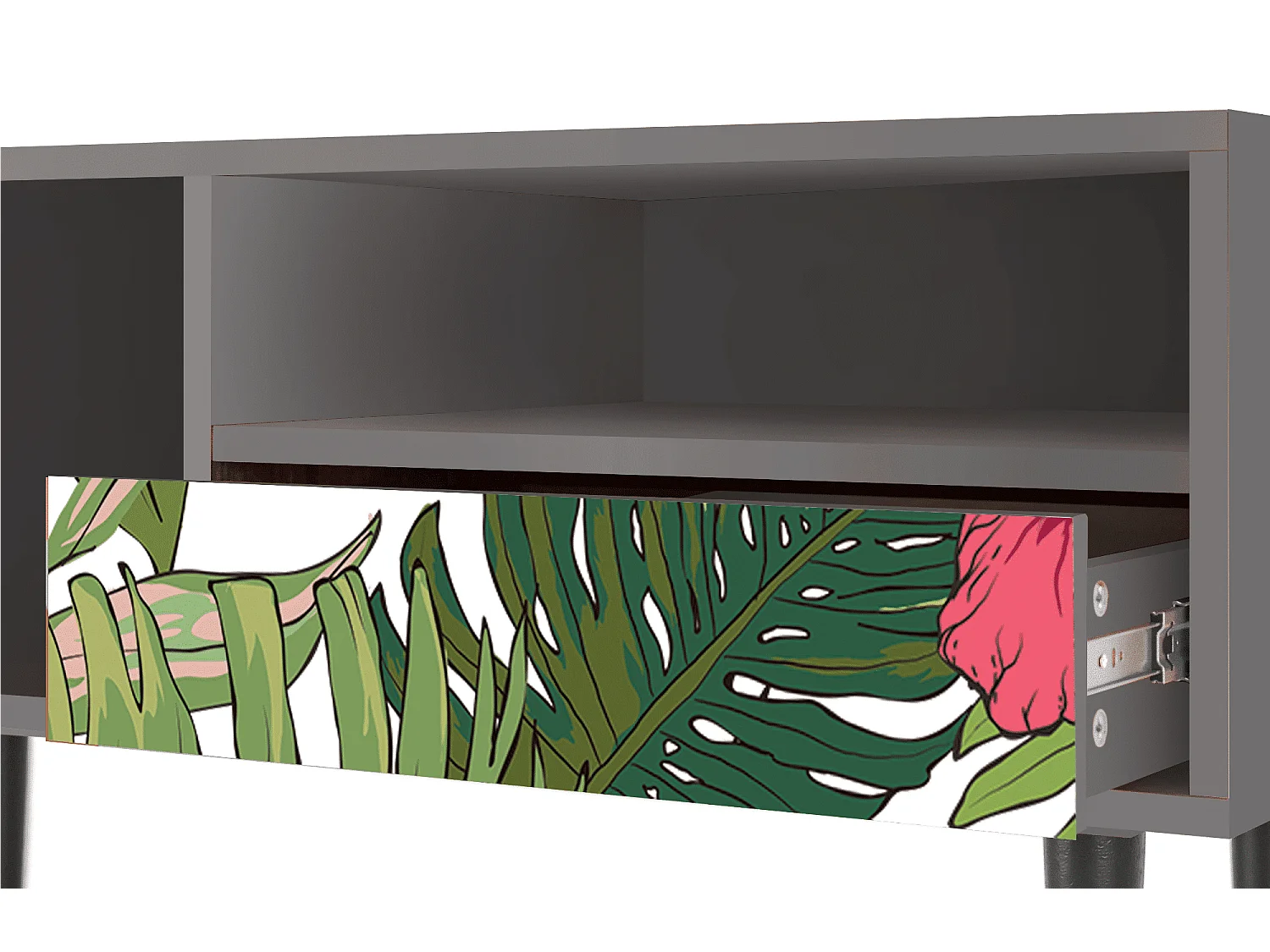 Mobile TV - 115х59х48 cm - T3 - Verdant Tropics, Grigio