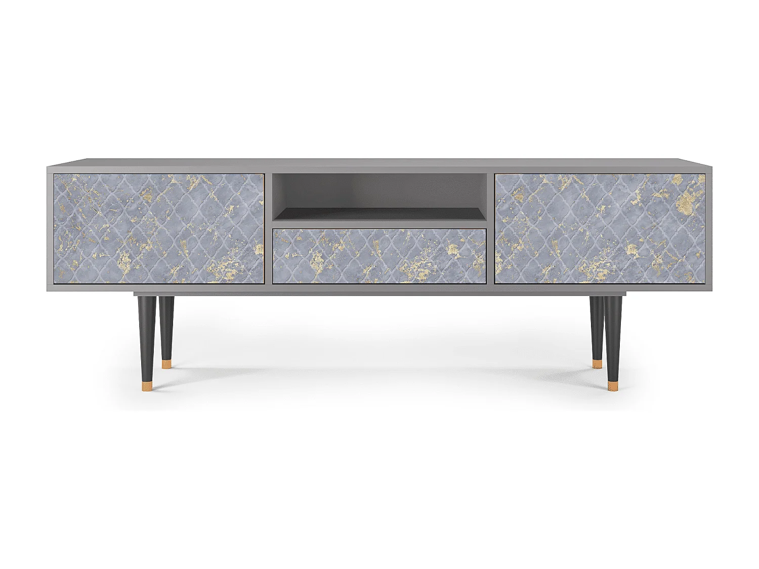 Meuble TV - 170х59х41 cm - T6 - Golden Smoke, Gris