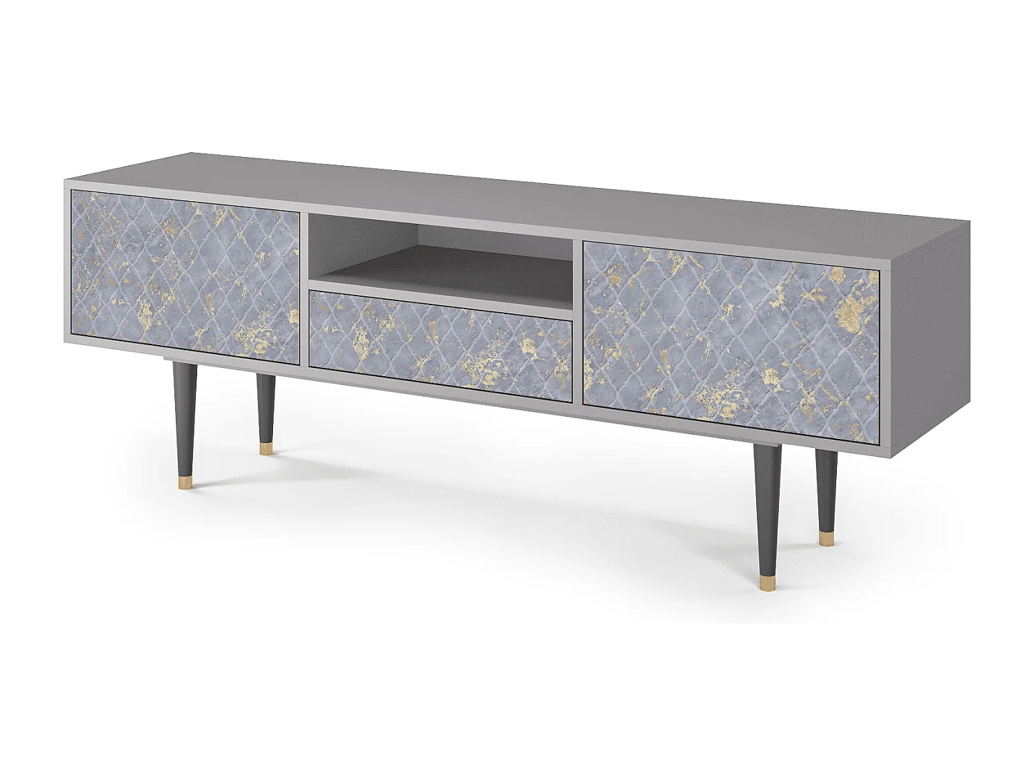 Meuble TV - 170х59х41 cm - T6 - Golden Smoke, Gris