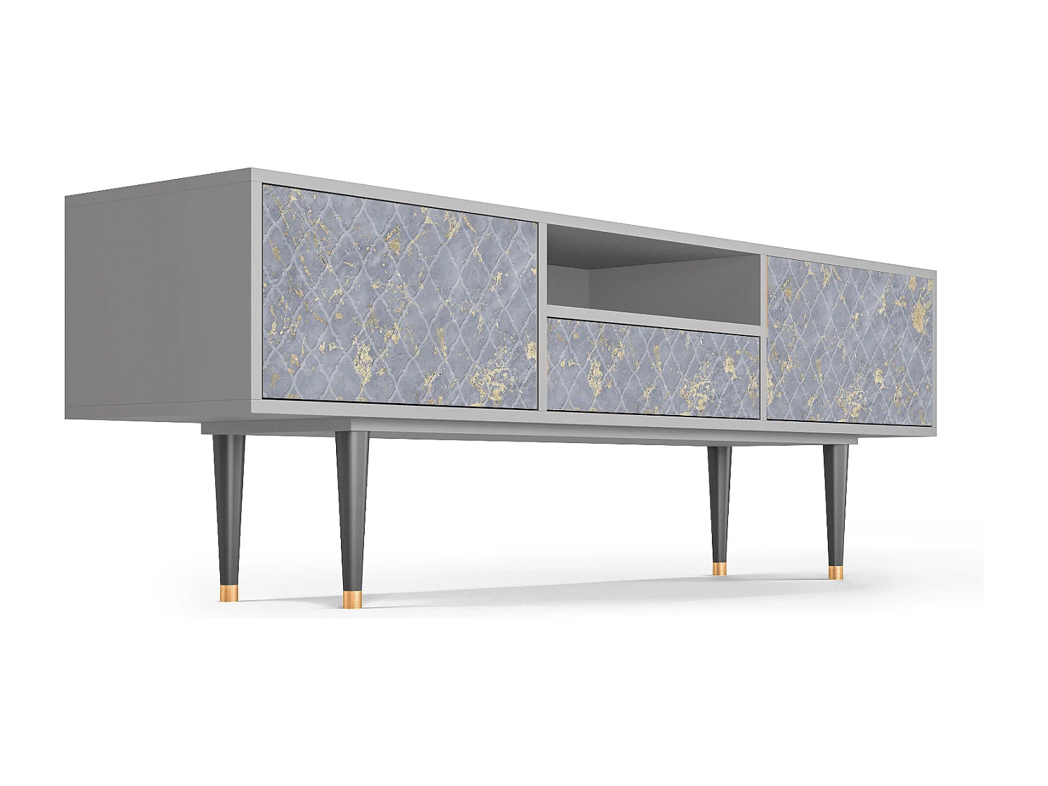 Meuble TV - 170х59х41 cm - T6 - Golden Smoke, Gris