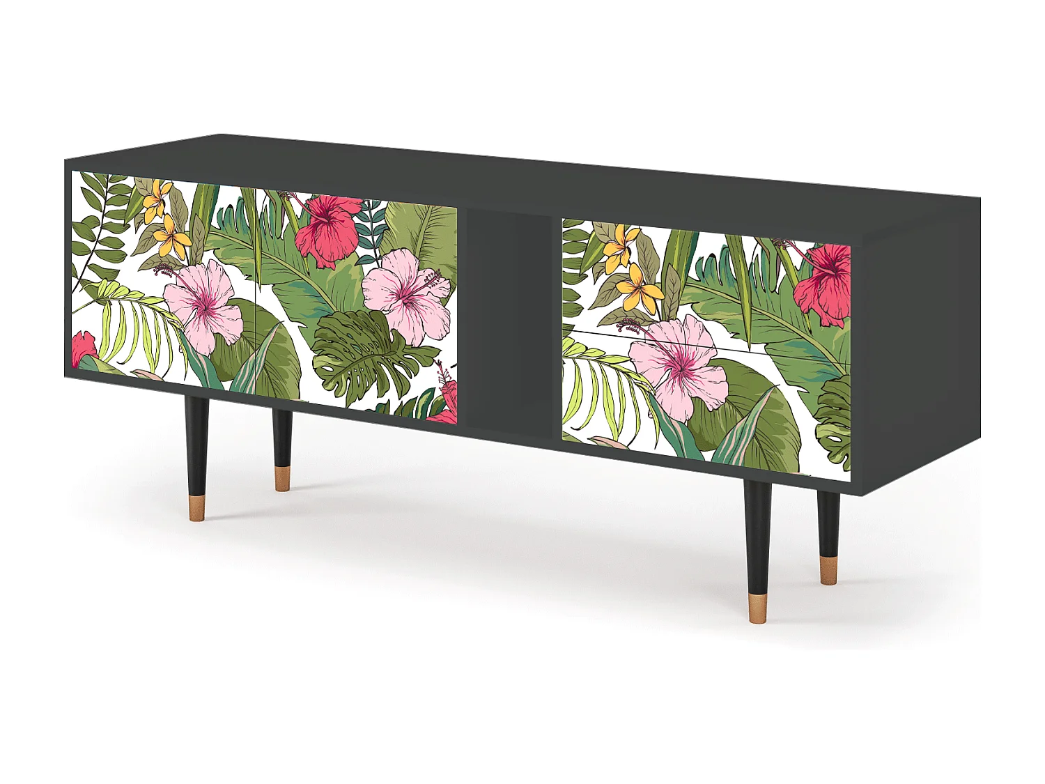 Mueble de TV - 170х69х48 cm - T1 - Verdant Tropics, Antracite