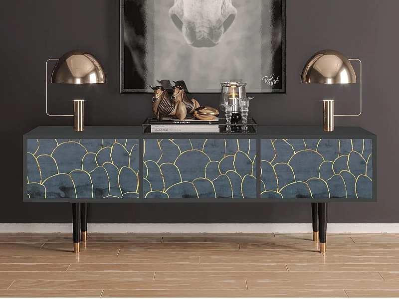 Mueble de TV - 170х59х48 cm - T4 - Blue Lagoon, Antracite