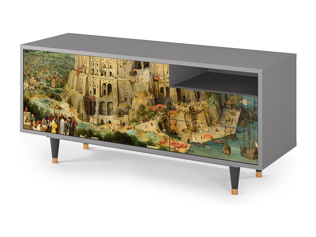 Mobile TV - 125х56х41 cm - T7 - Elder The Tower, Grigio