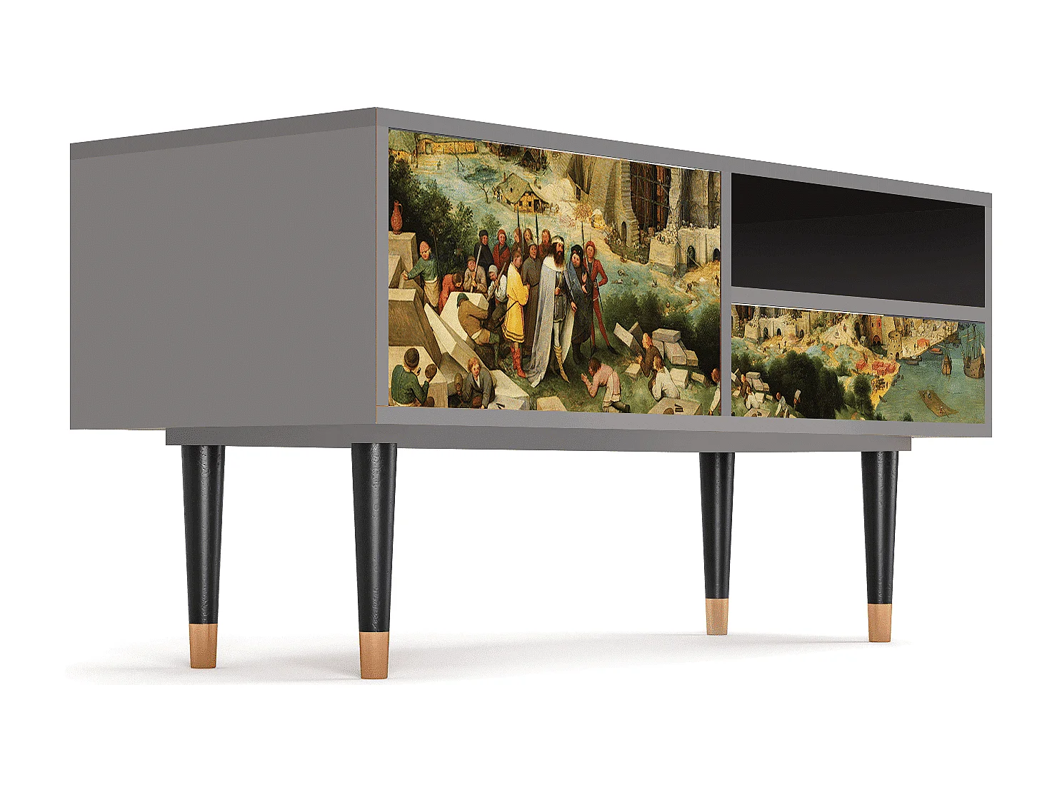 TV-Möbel - 115х59х48 cm - T3 - Elder The Tower, Grau