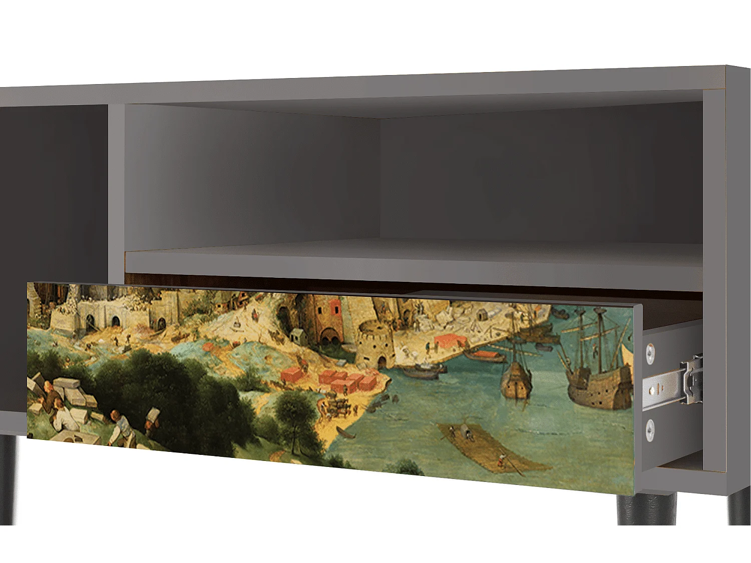 Mobile TV - 115х59х48 cm - T3 - Elder The Tower, Grigio