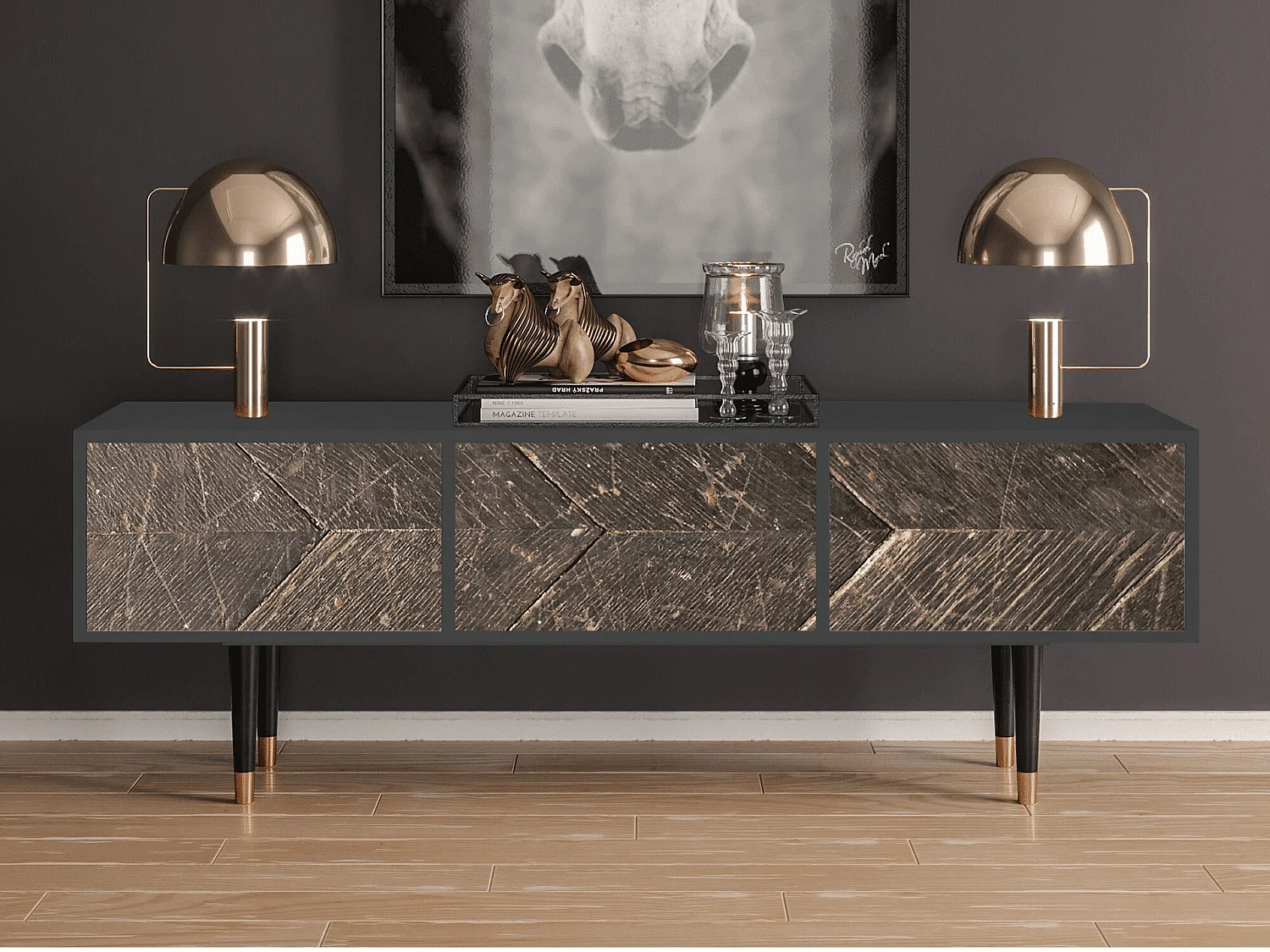 Meuble TV - 170х59х48 cm - T4 - Wise Tree, Anthracite