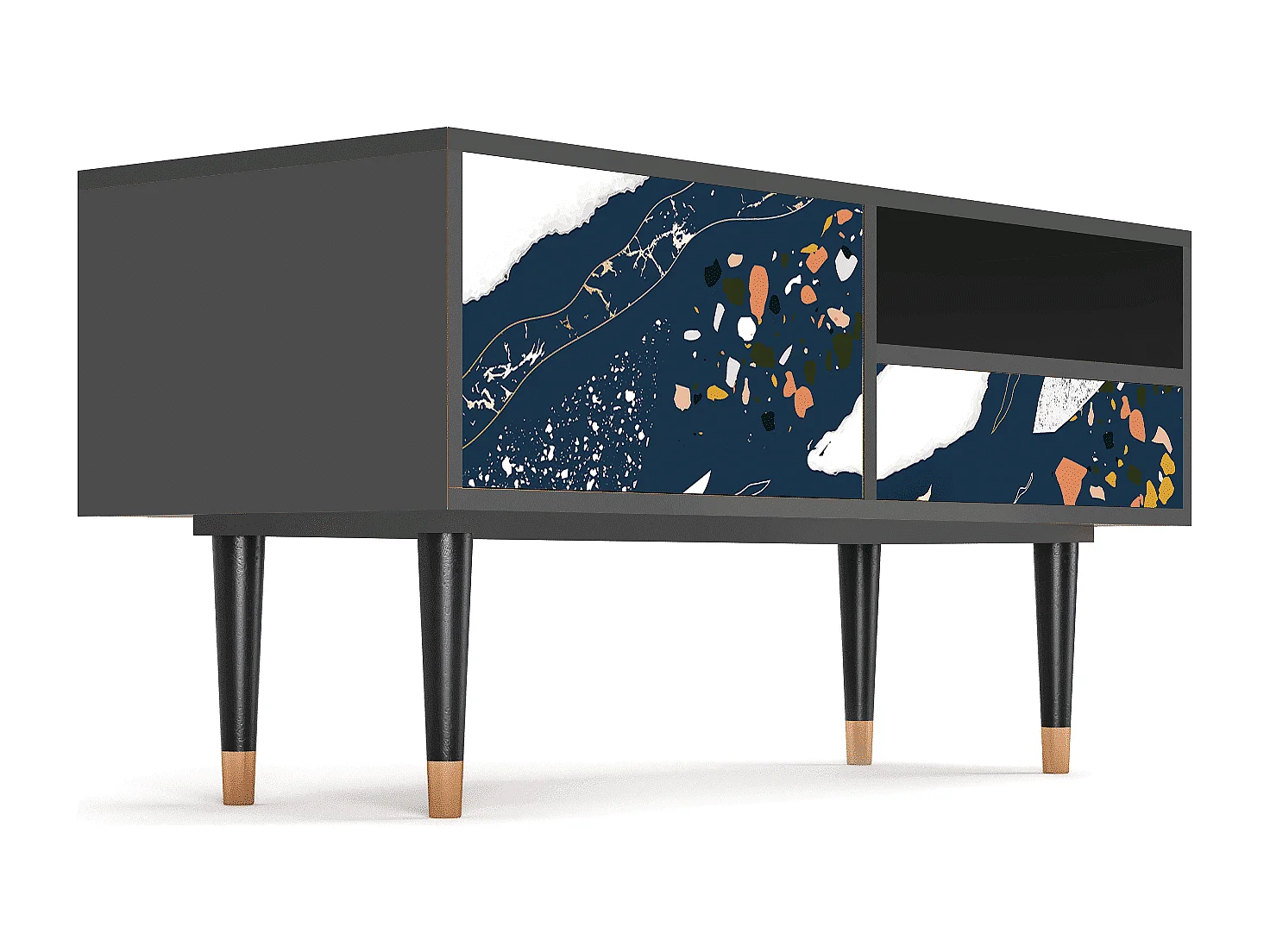 Mueble de TV - 115х59х48 cm - T3 - Nude Iceberg, Antracite