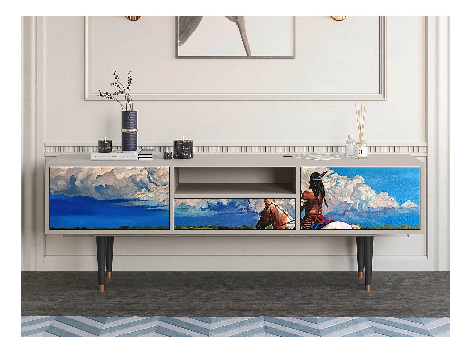 Meuble TV - 170х59х41 cm - T6 - Thunderheads by Dean, Sable