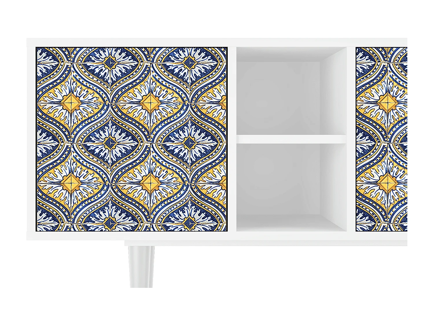 TV-meubel - 150х69х41 cm - T5 - Illusory Pattern, Wit