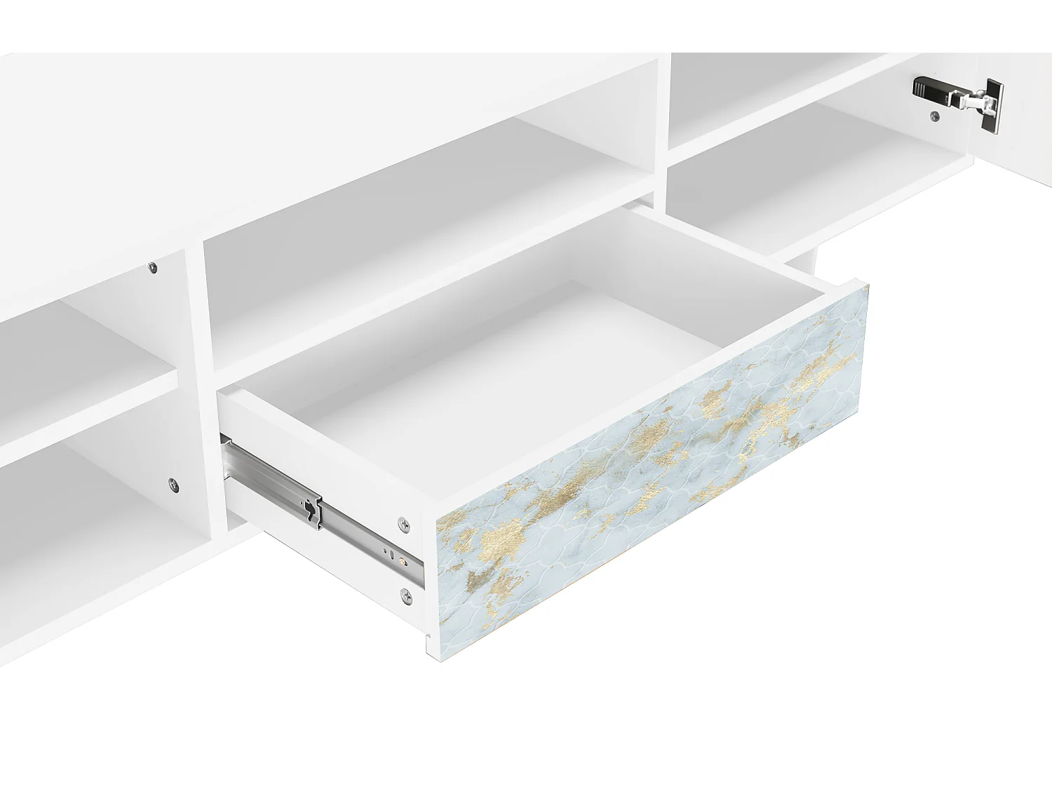 Szafka RTV - 170х59х41 cm - T6 - Golden Waves, Biały