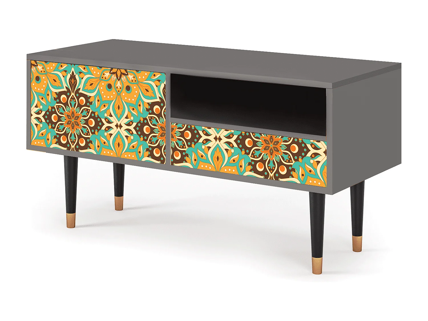 Meuble TV - 115х59х48 cm - T3 - Indian Spices, Gris