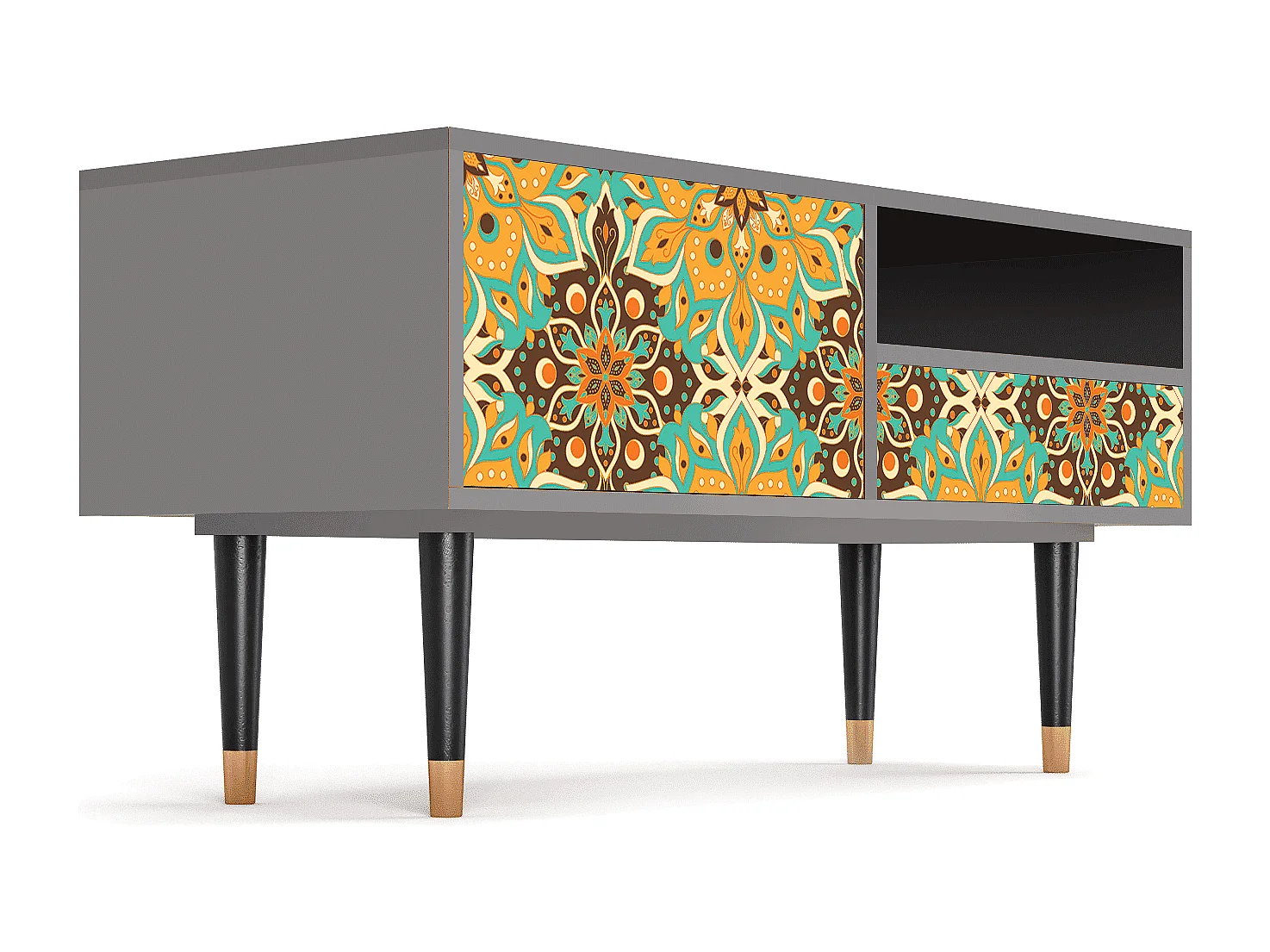 Meuble TV - 115х59х48 cm - T3 - Indian Spices, Gris