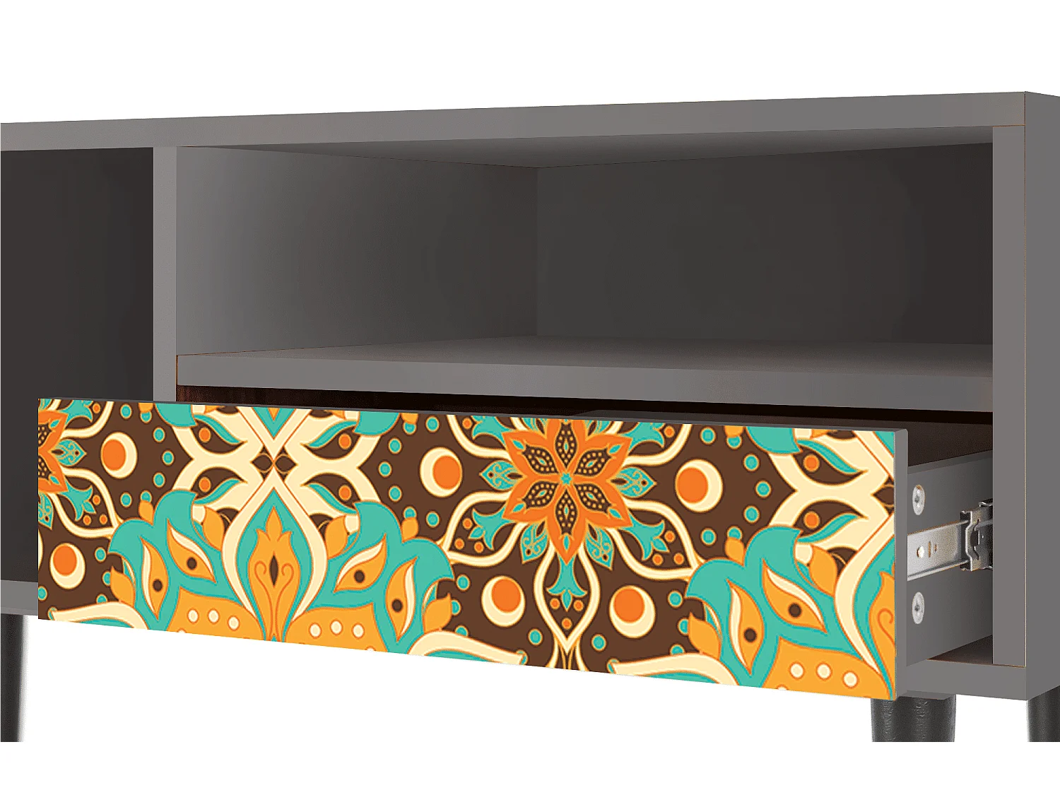 Meuble TV - 115х59х48 cm - T3 - Indian Spices, Gris