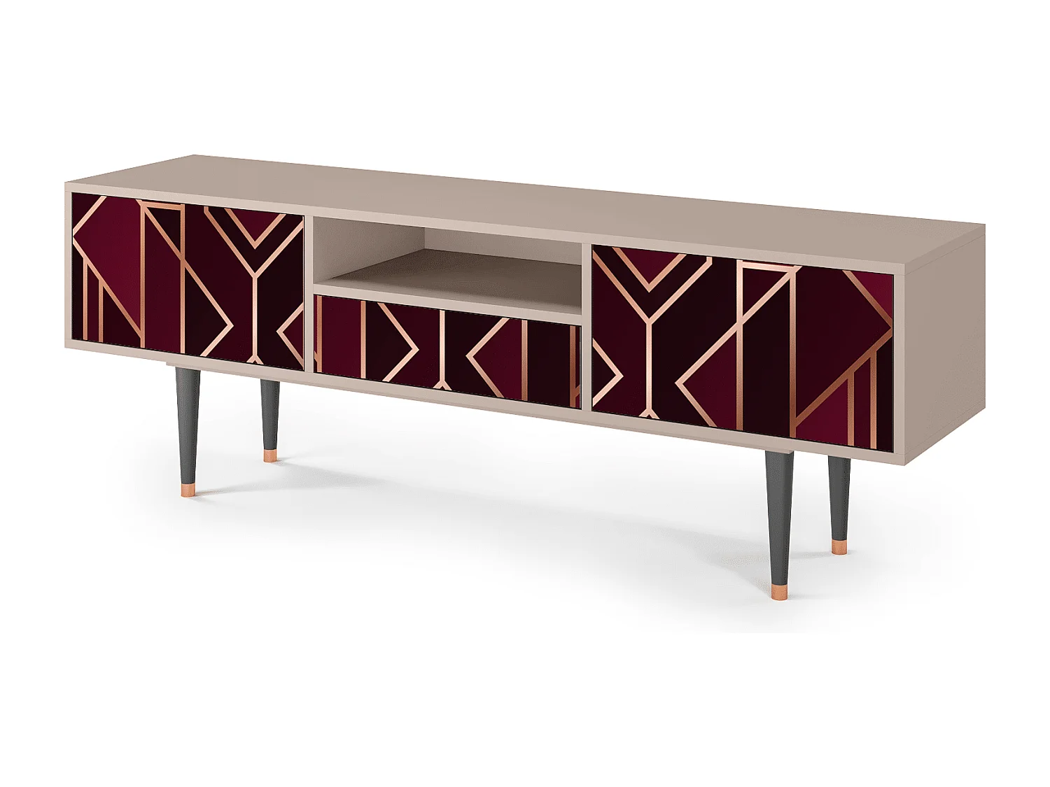 TV-Möbel - 170х59х41 cm - T6 - Burgundy Jewelery, Latte