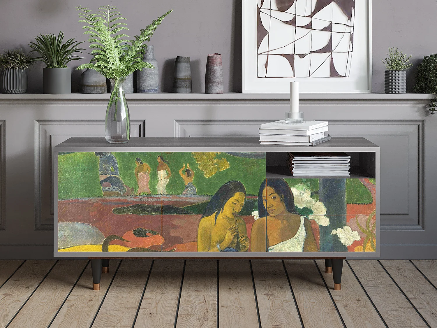 TV-meubel - 125х56х41 cm - T7 - Arearea , Grijs