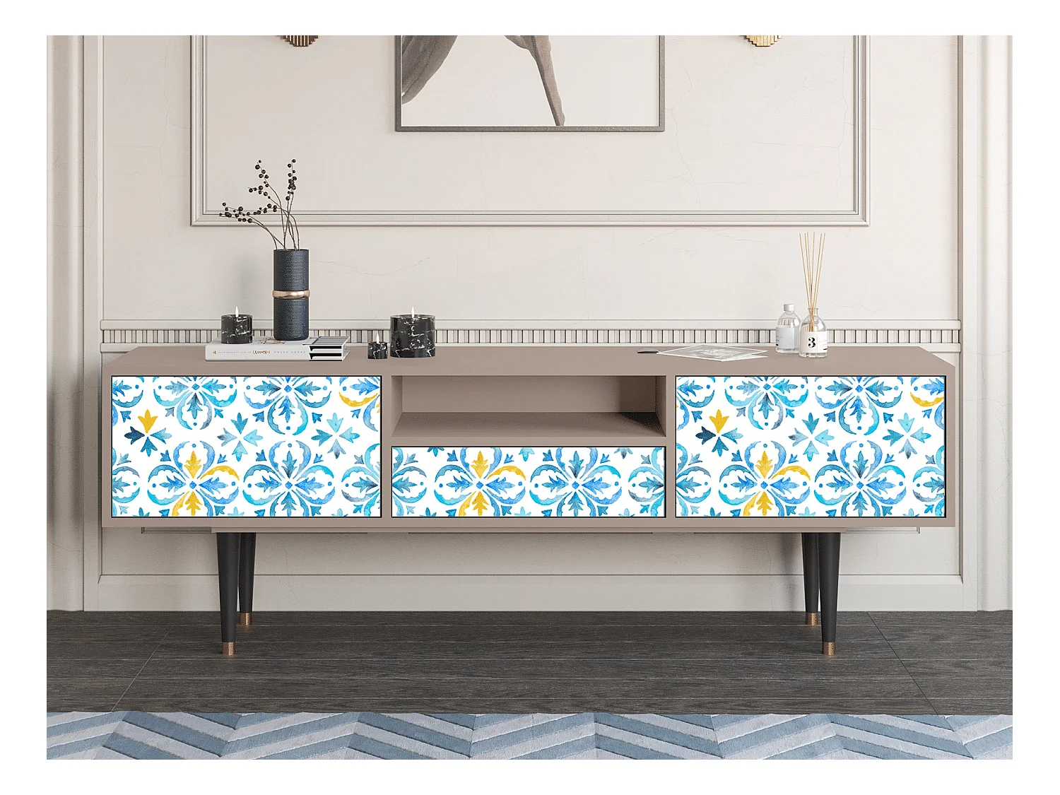 Meuble TV - 170х59х41 cm - T6 - Lisbon Flover, Latte
