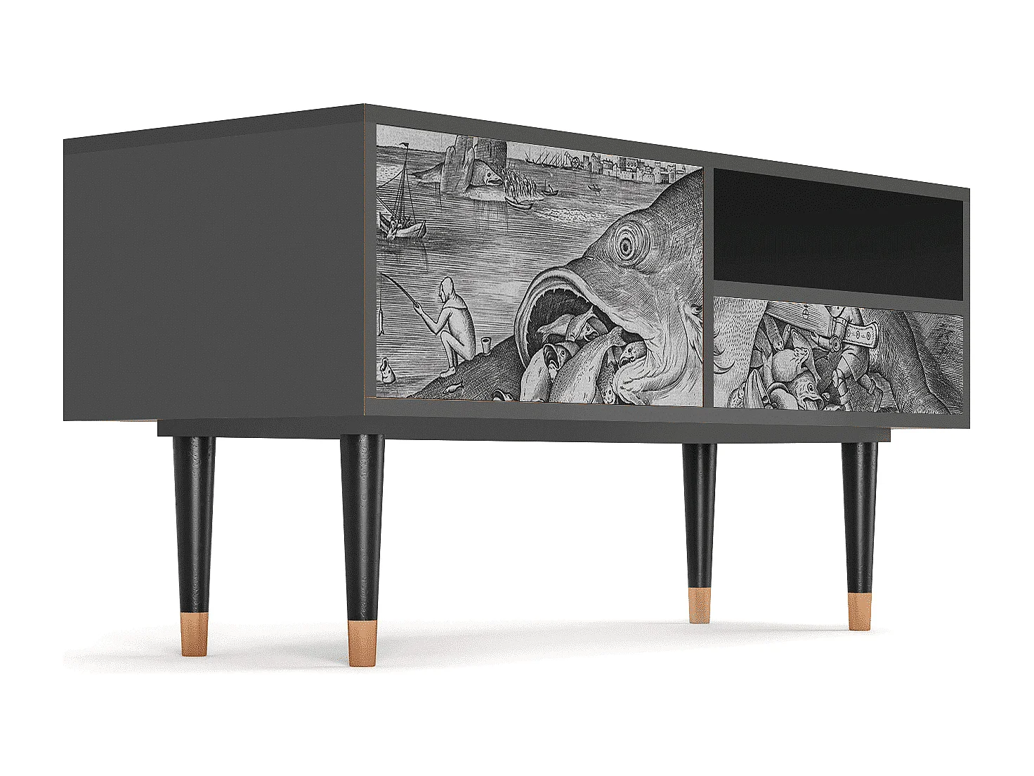 TV-Möbel - 115х59х48 cm - T3 - Big Fish Eat Little, Anthrazit