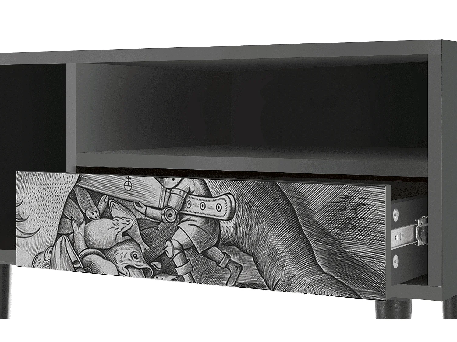 TV-meubel - 115х59х48 cm - T3 - Big Fish Eat Little, Antraciet