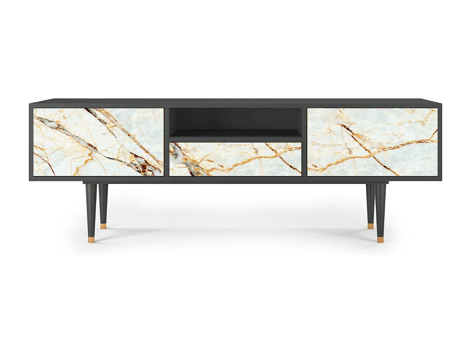 Mueble de TV - 170х59х41 cm - T6 - Areiay Marble, Antracite