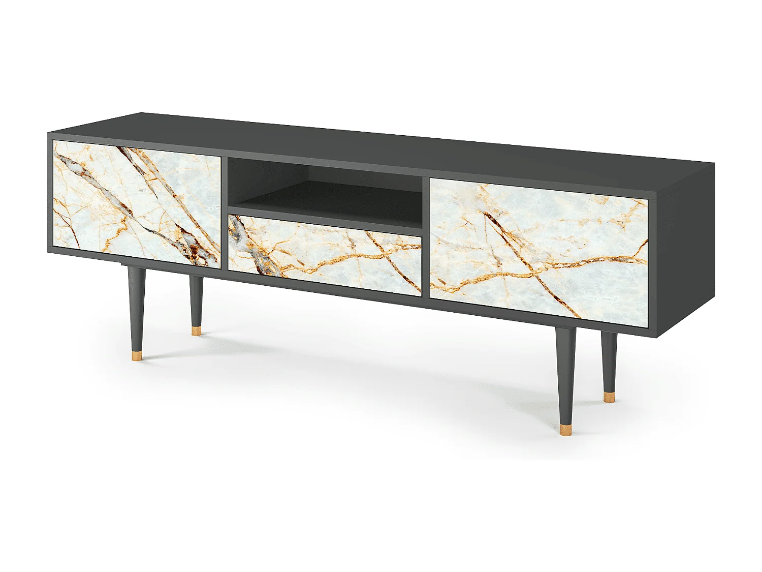 Mueble de TV - 170х59х41 cm - T6 - Arenay Marble, Antracita