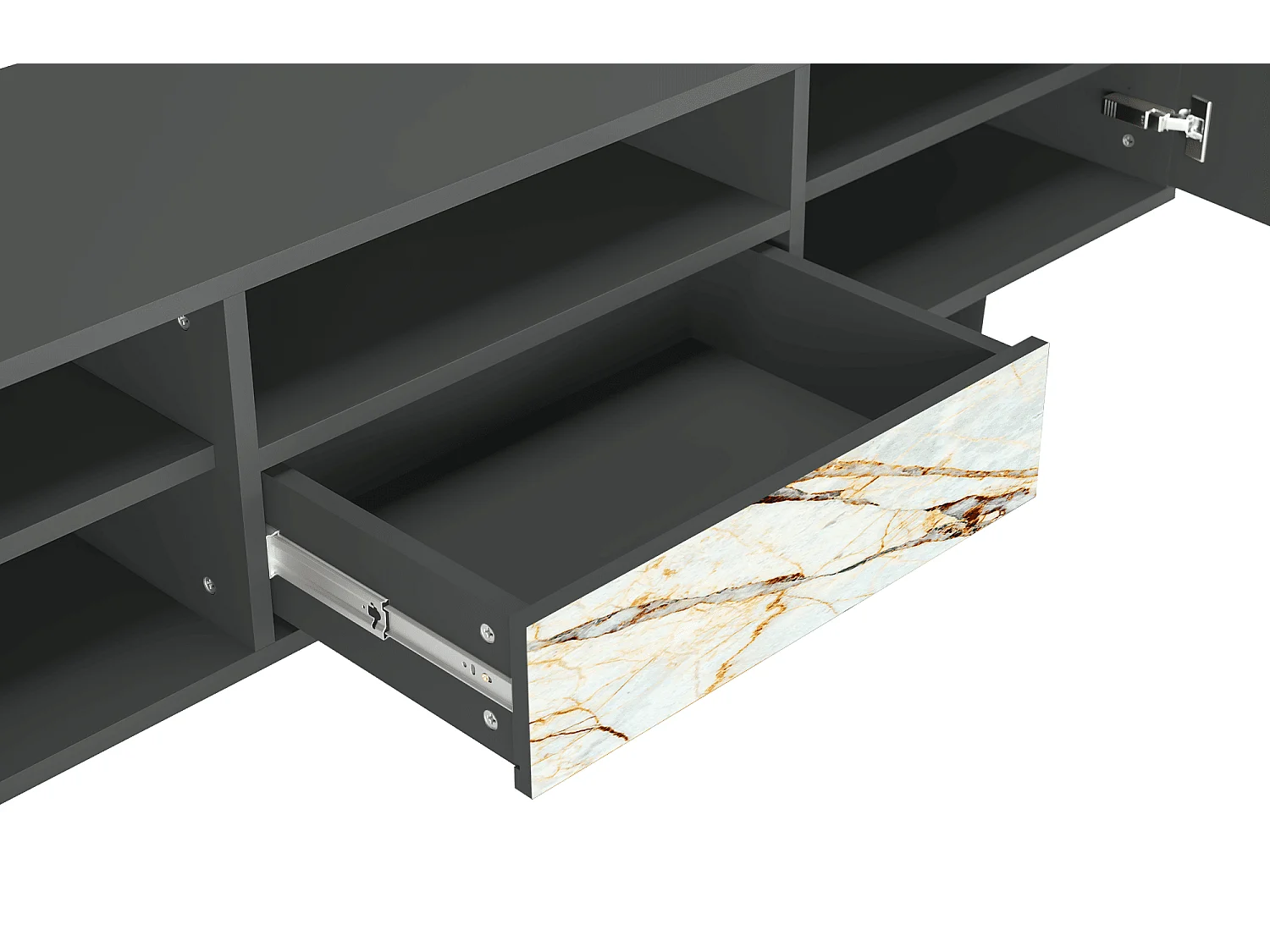 Mueble de TV - 170х59х41 cm - T6 - Arenay Marble, Antracita