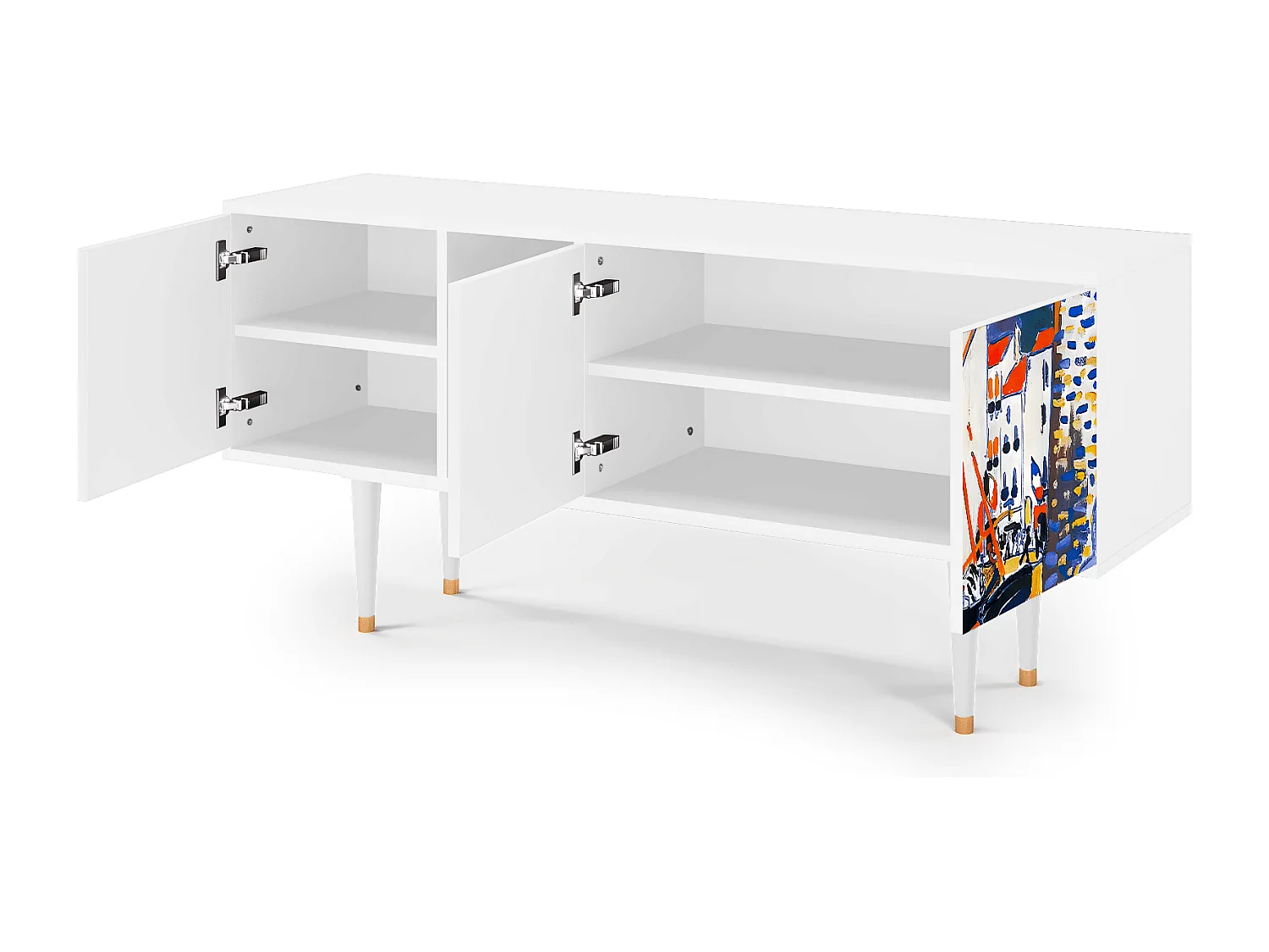 Szafka RTV - 150х69х41 cm - T5 - Le Séchage des voiles , Biały