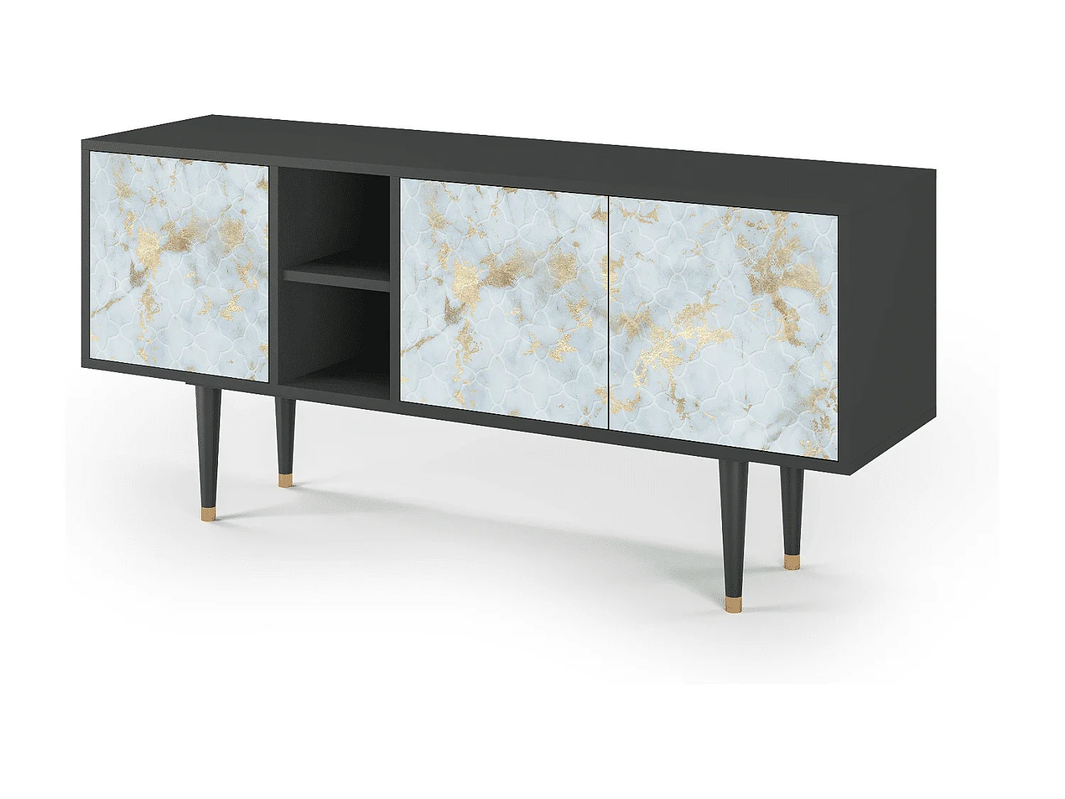 Mueble de TV - 150х69х41 cm - T5 - Golden Waves, Antracite