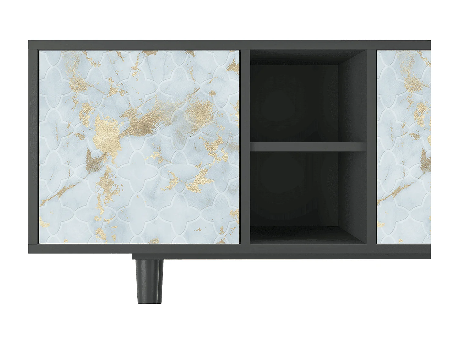 Mueble de TV - 150х69х41 cm - T5 - Golden Waves, Antracite