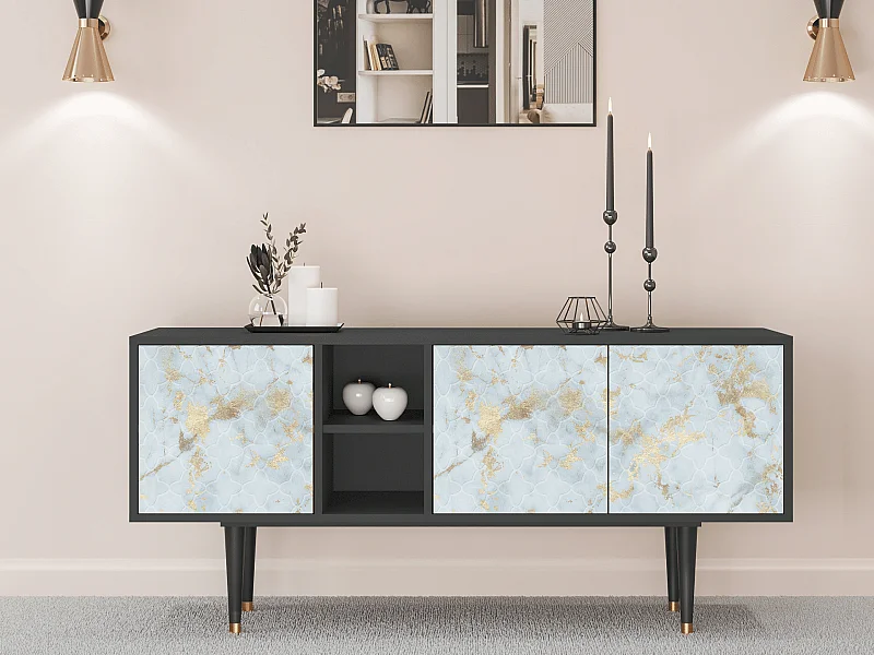 Mueble de TV - 150х69х41 cm - T5 - Golden Waves, Antracite