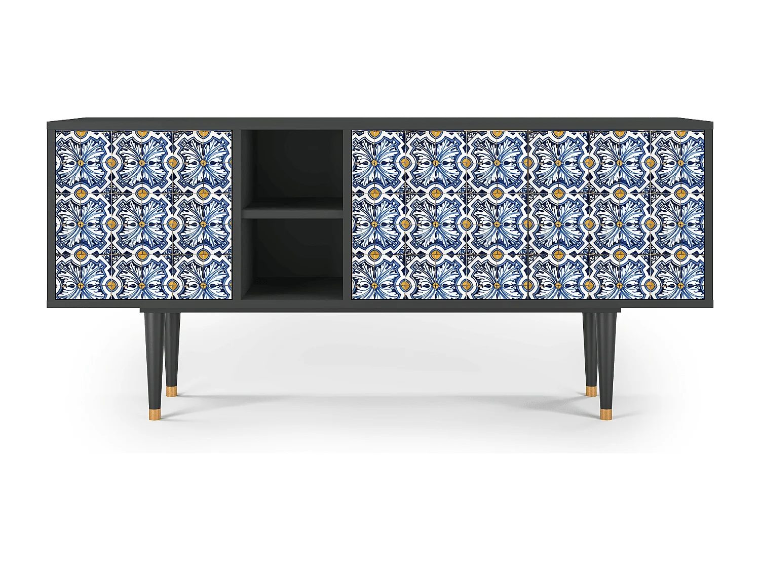 TV-meubel - 150х69х41 cm - T5 - Lovely Cornflowers, Antraciet