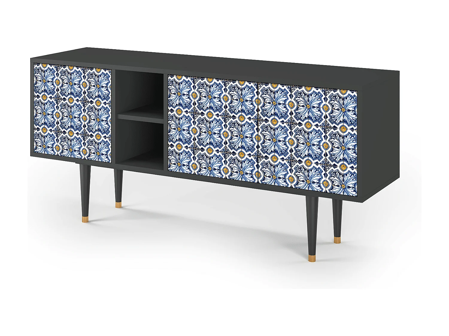 TV-meubel - 150х69х41 cm - T5 - Lovely Cornflowers, Antraciet