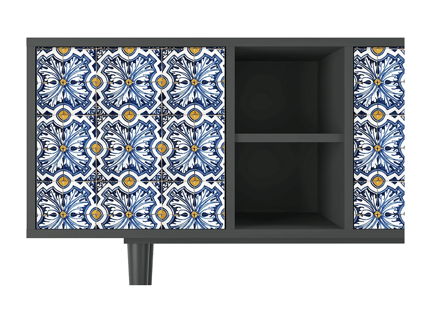 TV-meubel - 150х69х41 cm - T5 - Lovely Cornflowers, Antraciet