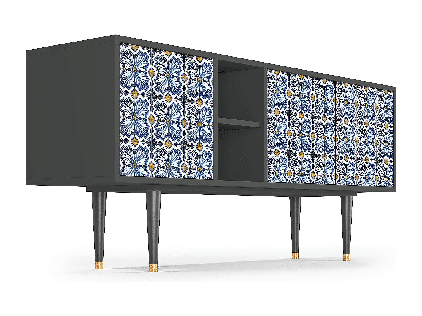 TV-meubel - 150х69х41 cm - T5 - Lovely Cornflowers, Antraciet