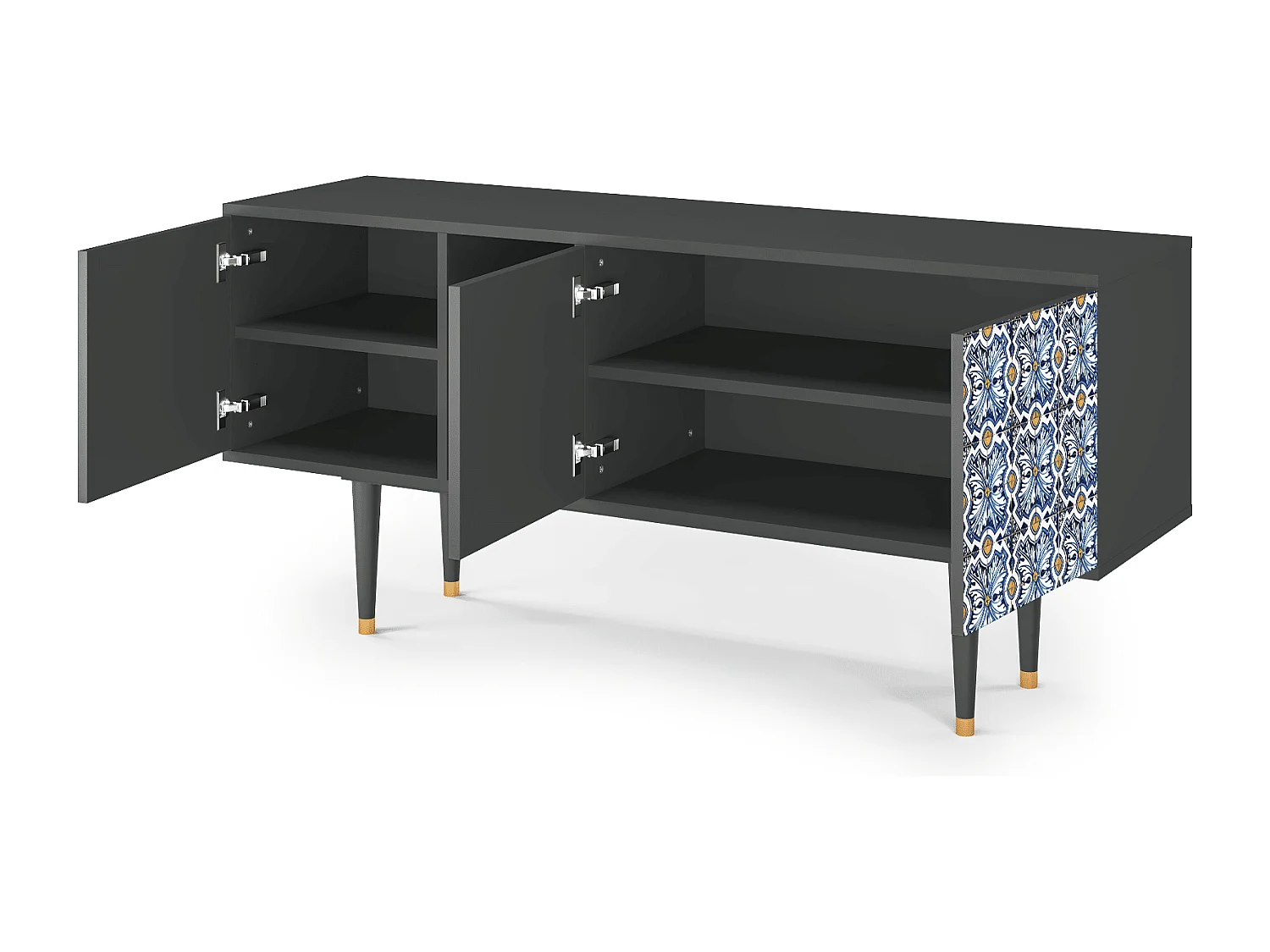 TV-meubel - 150х69х41 cm - T5 - Lovely Cornflowers, Antraciet