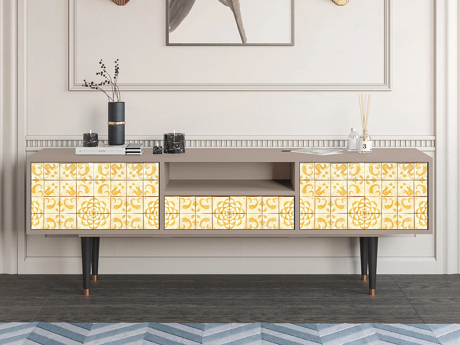 TV-Möbel - 170х59х41 cm - T6 - Sunshiny Tile, Latte