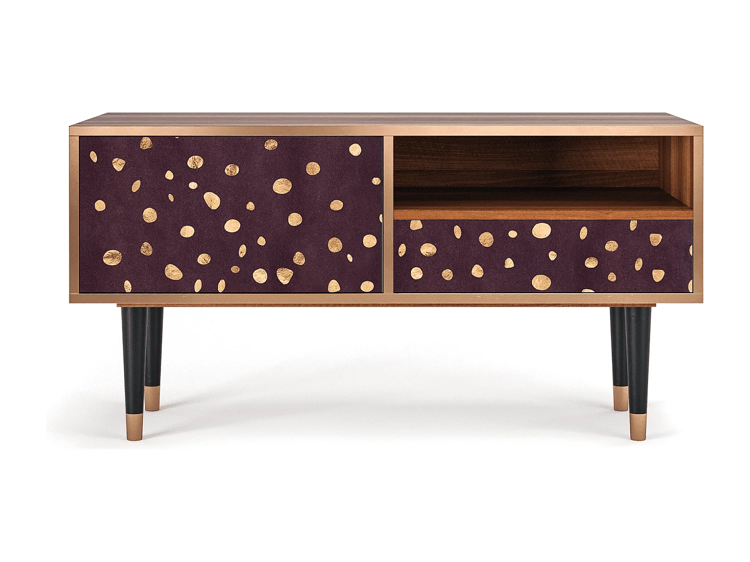 Mueble de TV - 115х59х48 cm - T3 - Glowworms, Nogueira