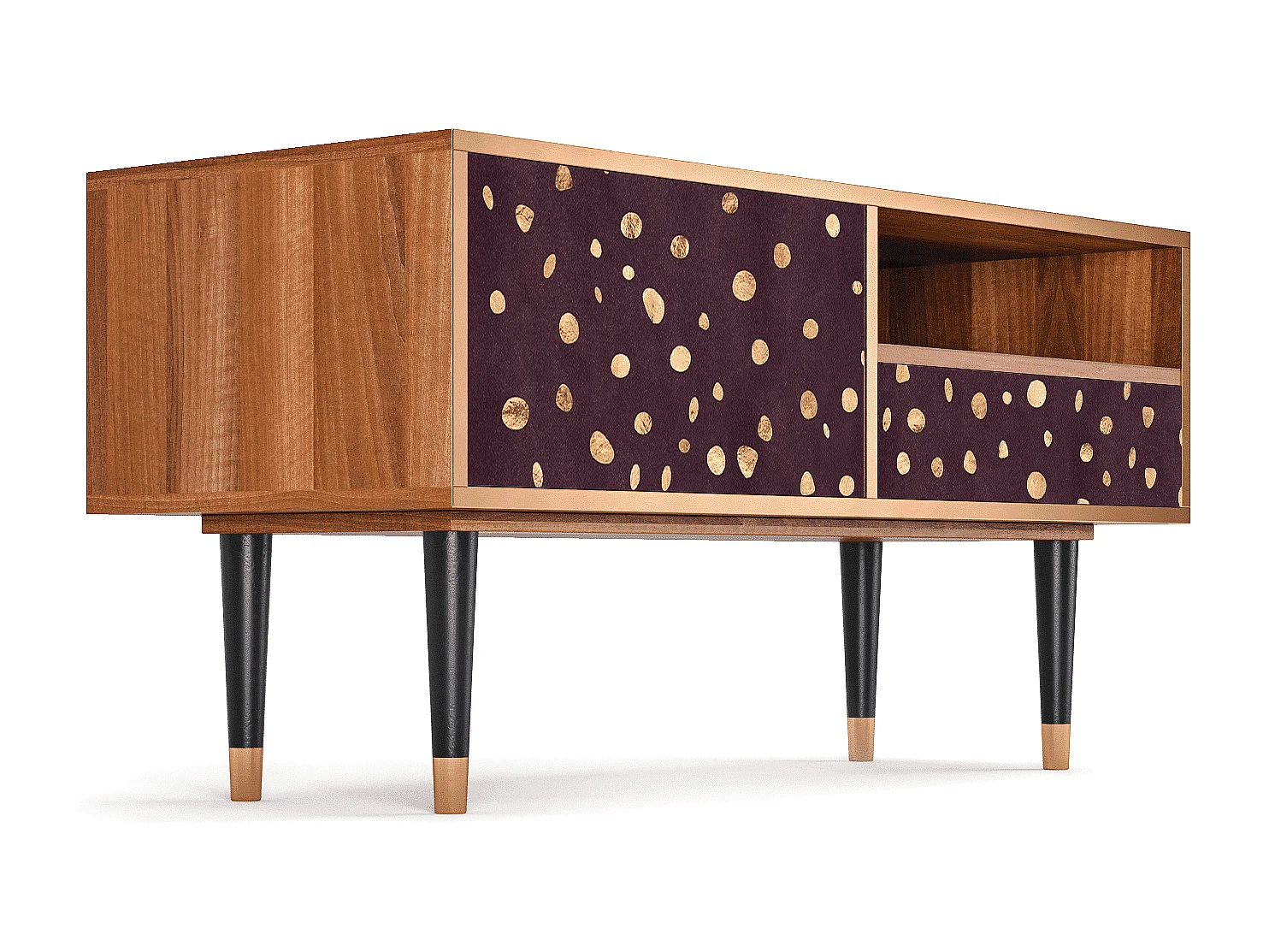 Mueble de TV - 115х59х48 cm - T3 - Glowworms, Nogueira