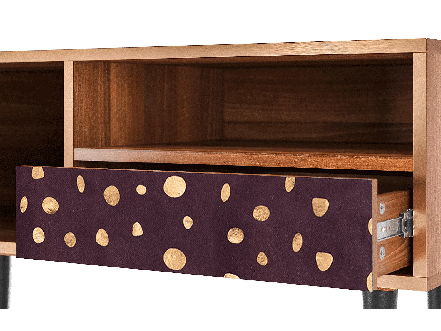 Mueble de TV - 115х59х48 cm - T3 - Glowworms, Nogueira