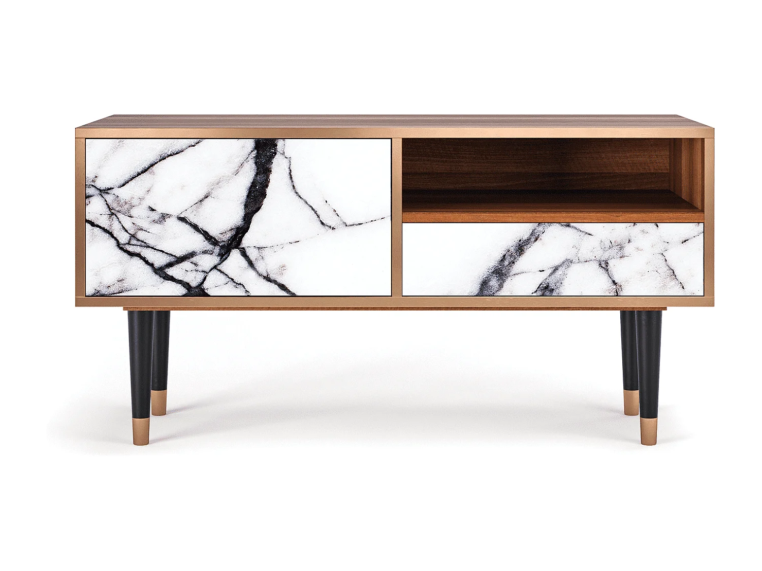 Szafka RTV - 115х59х48 cm - T3 - Raven Marble, Orzech
