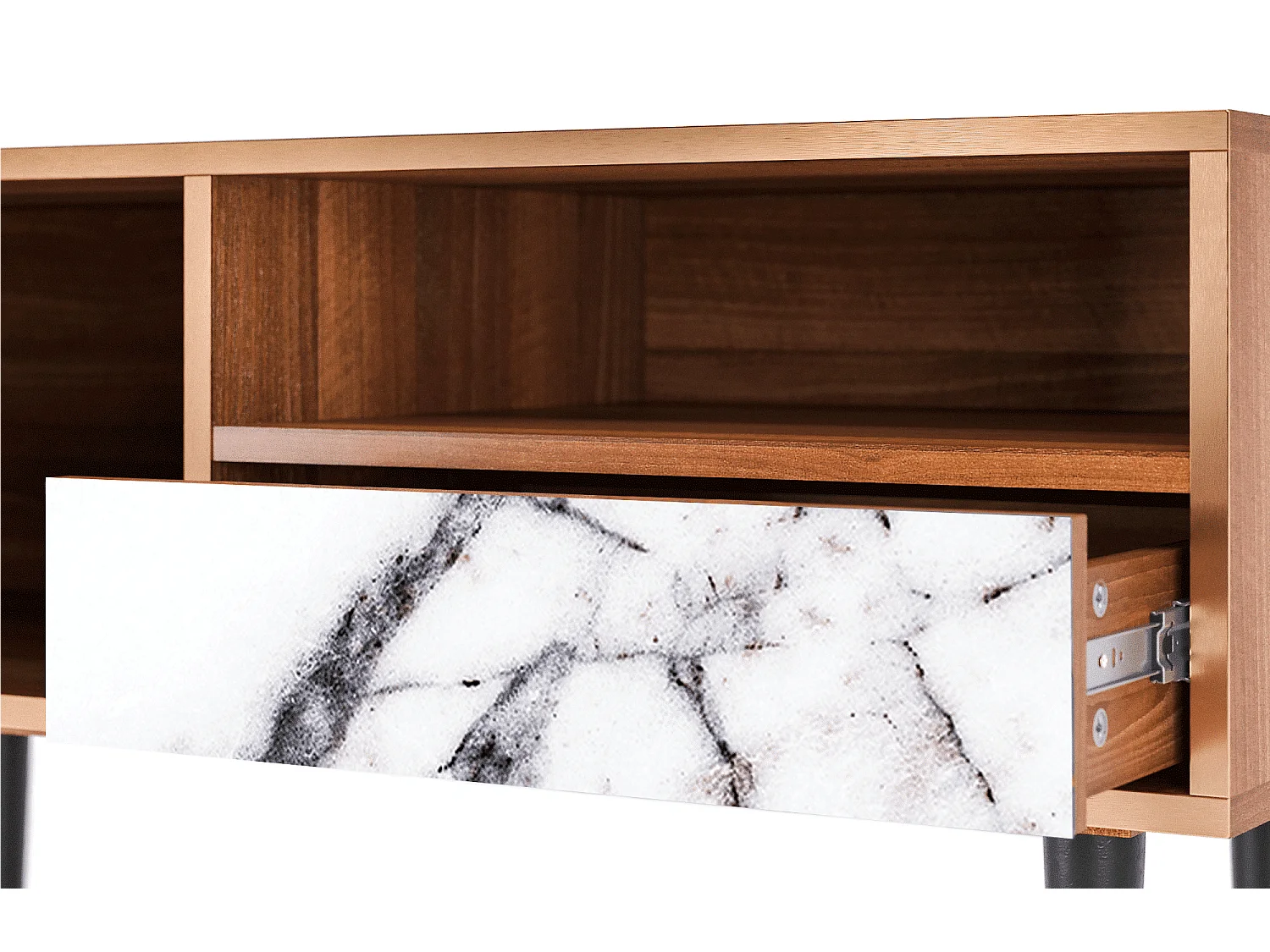 Szafka RTV - 115х59х48 cm - T3 - Raven Marble, Orzech