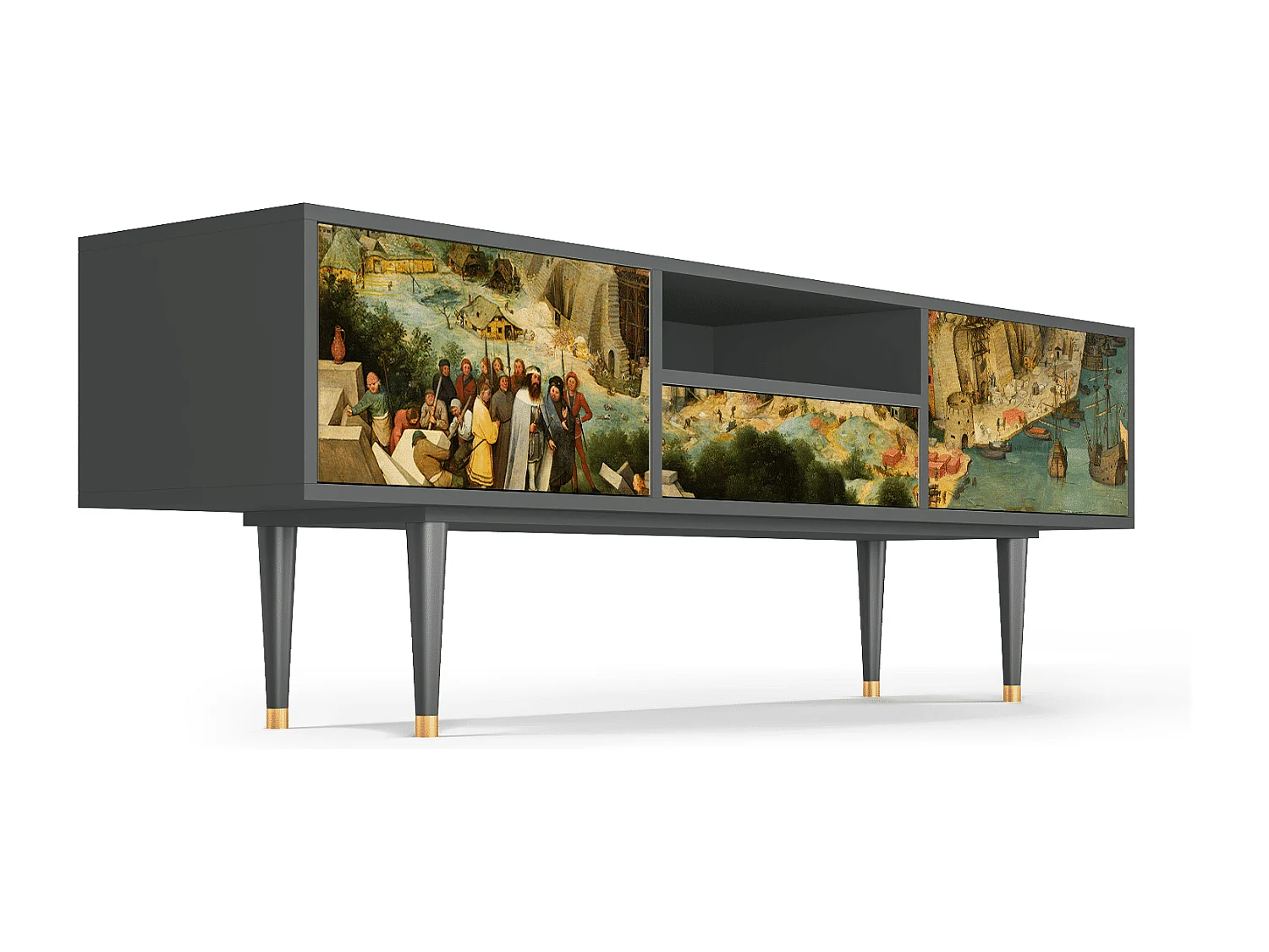 Szafka RTV - 170х59х41 cm - T6 - Elder The Tower, Antracyt