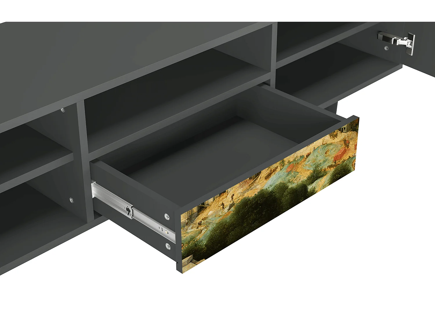 Szafka RTV - 170х59х41 cm - T6 - Elder The Tower, Antracyt