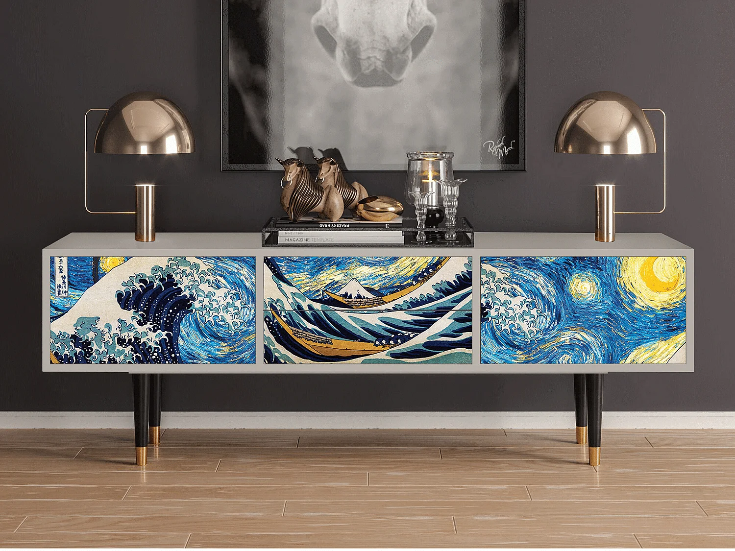 TV-Möbel - 170х59х48 cm - T4 - Great Wave, Sand