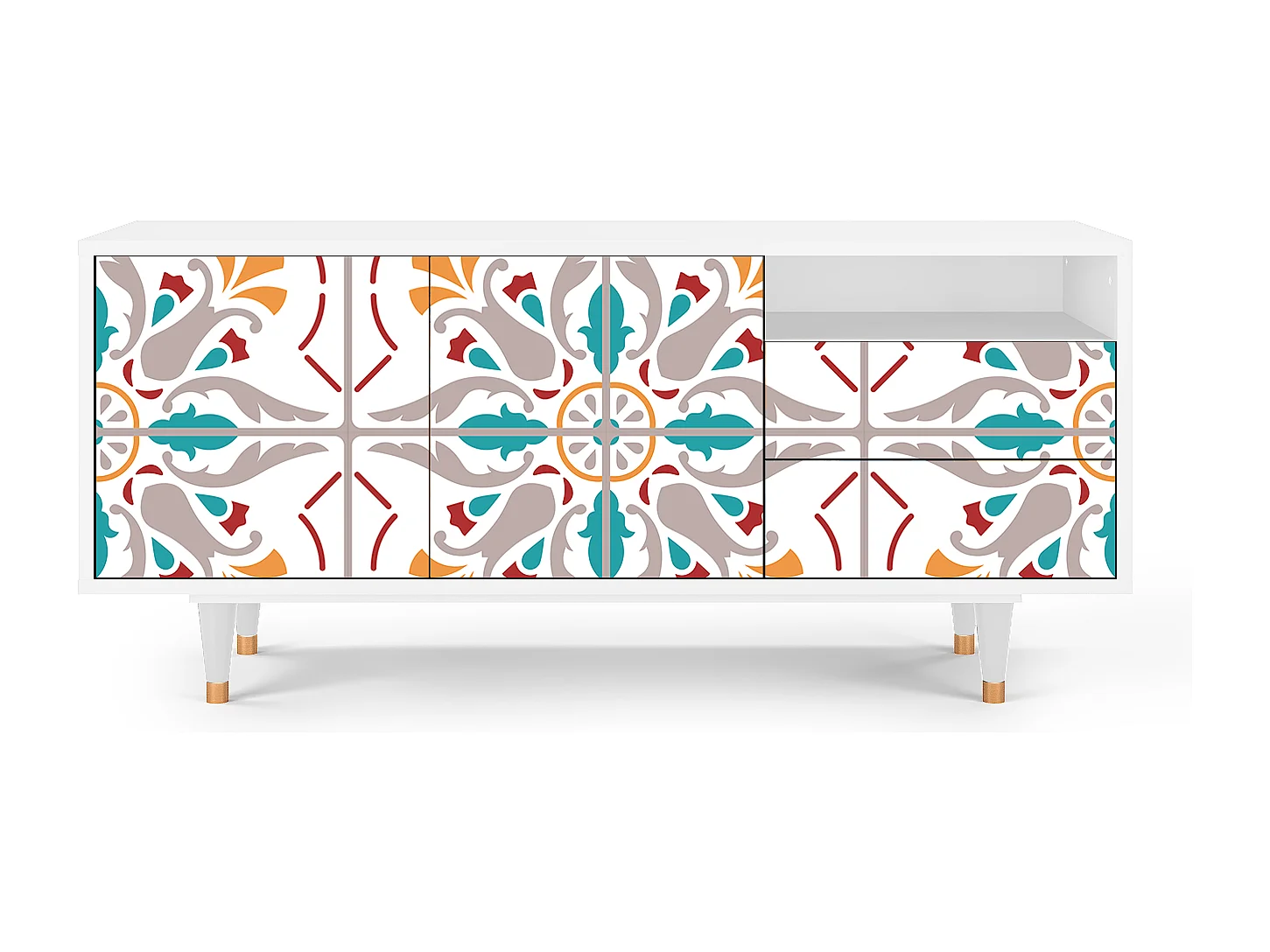 Meuble TV - 125х56х41 cm - T7 - Spring Ceramics, Blanc