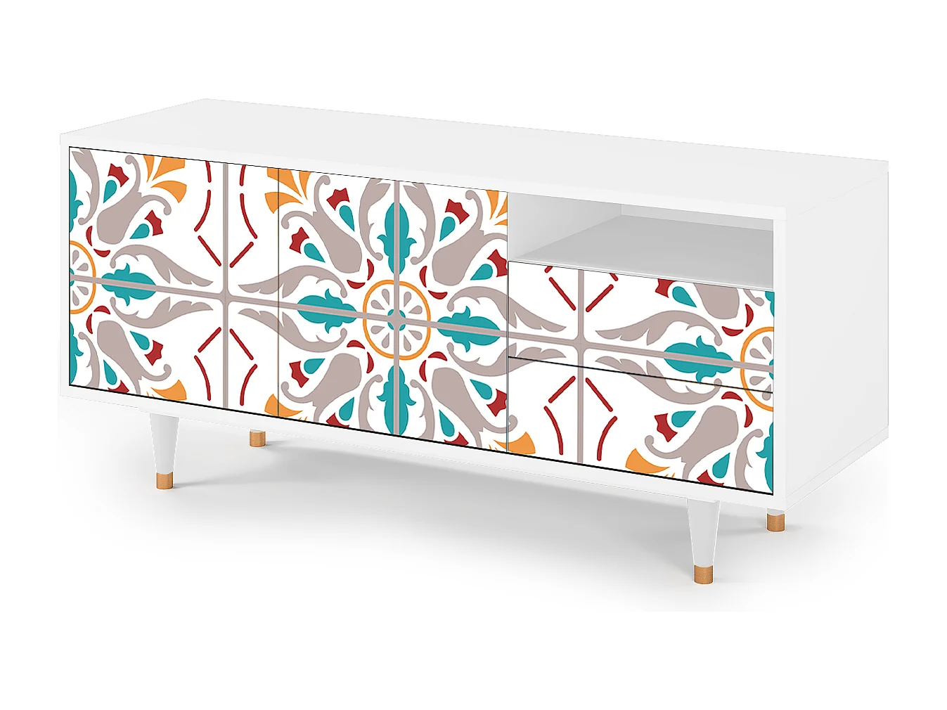 Meuble TV - 125х56х41 cm - T7 - Spring Ceramics, Blanc